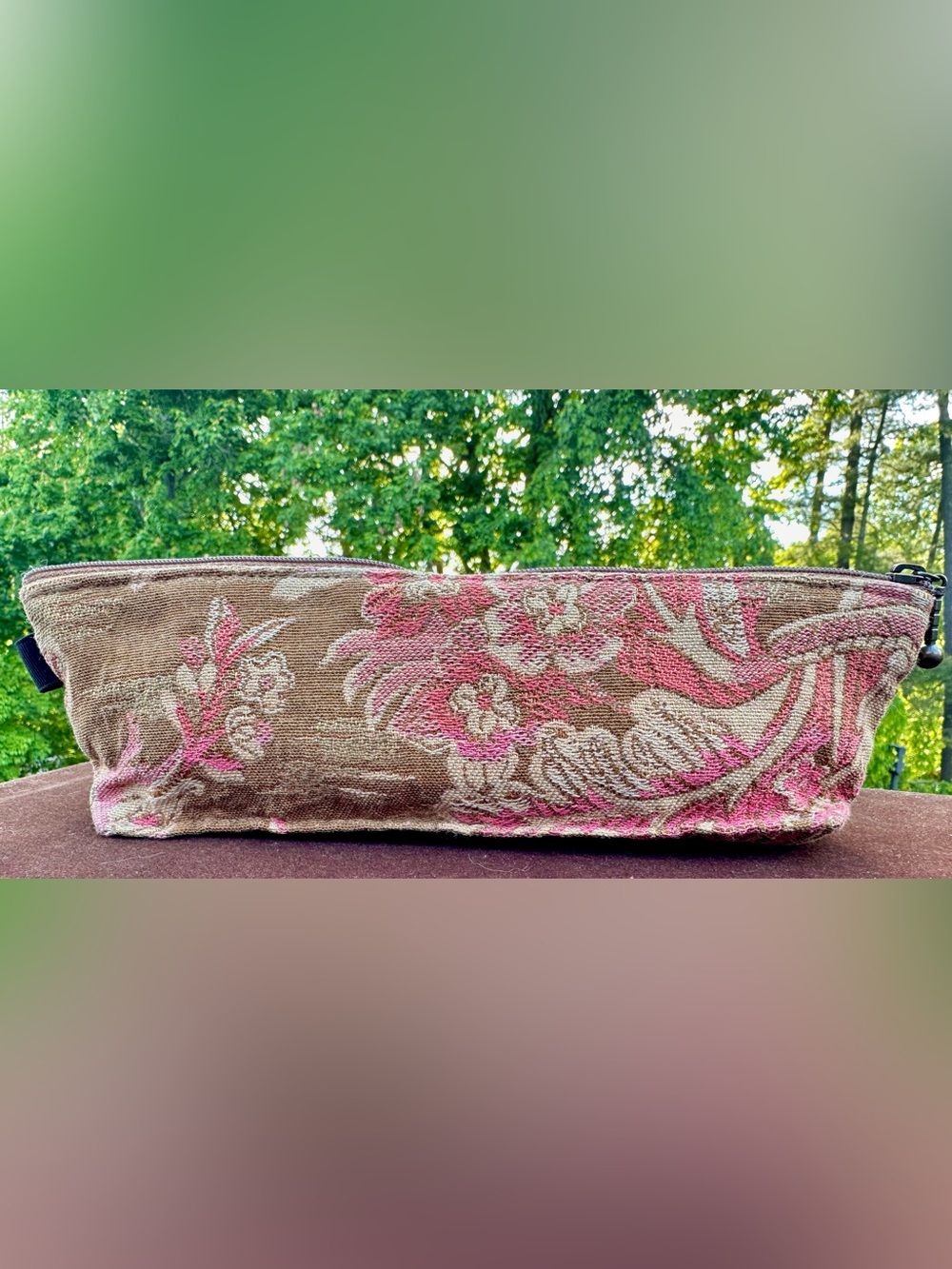 MARUCA Vtg Purse Organizer, Travel Makeup Do-Dad Zipper Pouch Bag